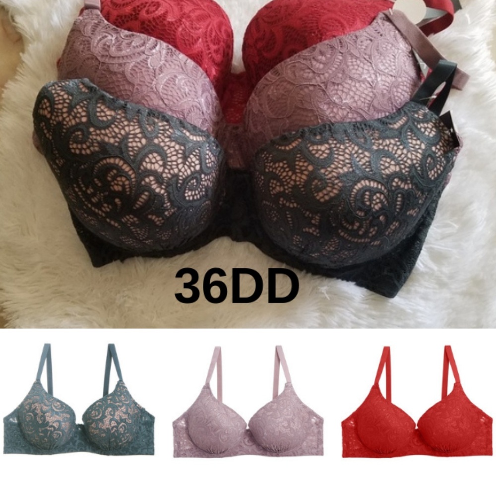 PLUS SIZE LACE BRA 36DD BUNDLE SET OF 3